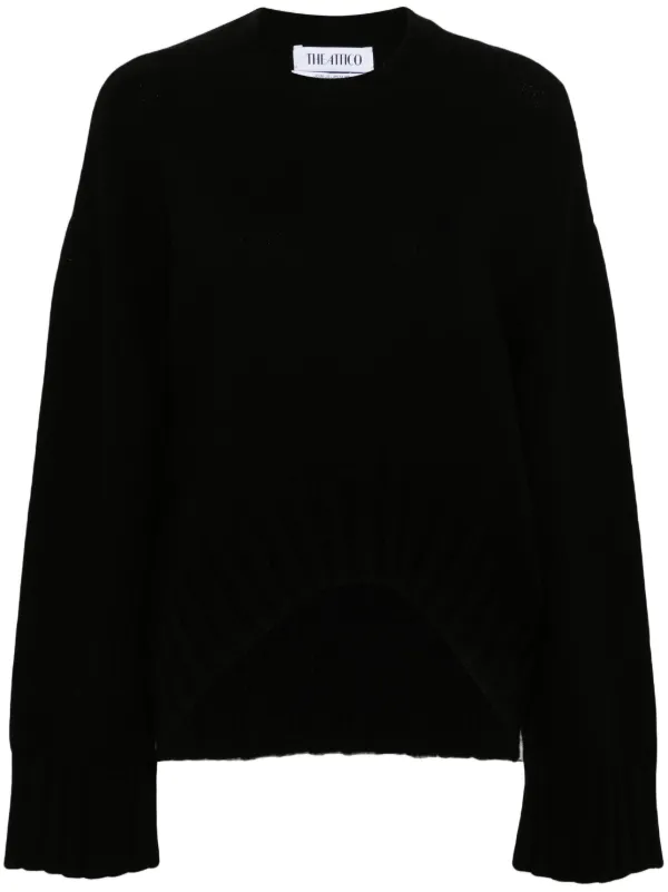 The Attico Ribbed-knit Sweater in Black