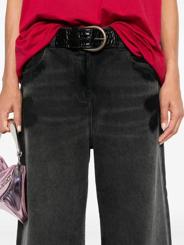 The Attico layered-waist Jeans | Black | FARFETCH JO