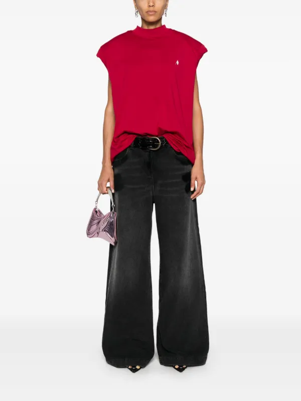 The Attico layered-waist Jeans | Black | FARFETCH JO