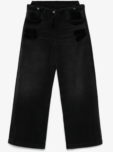 The Attico layered-waist jeans