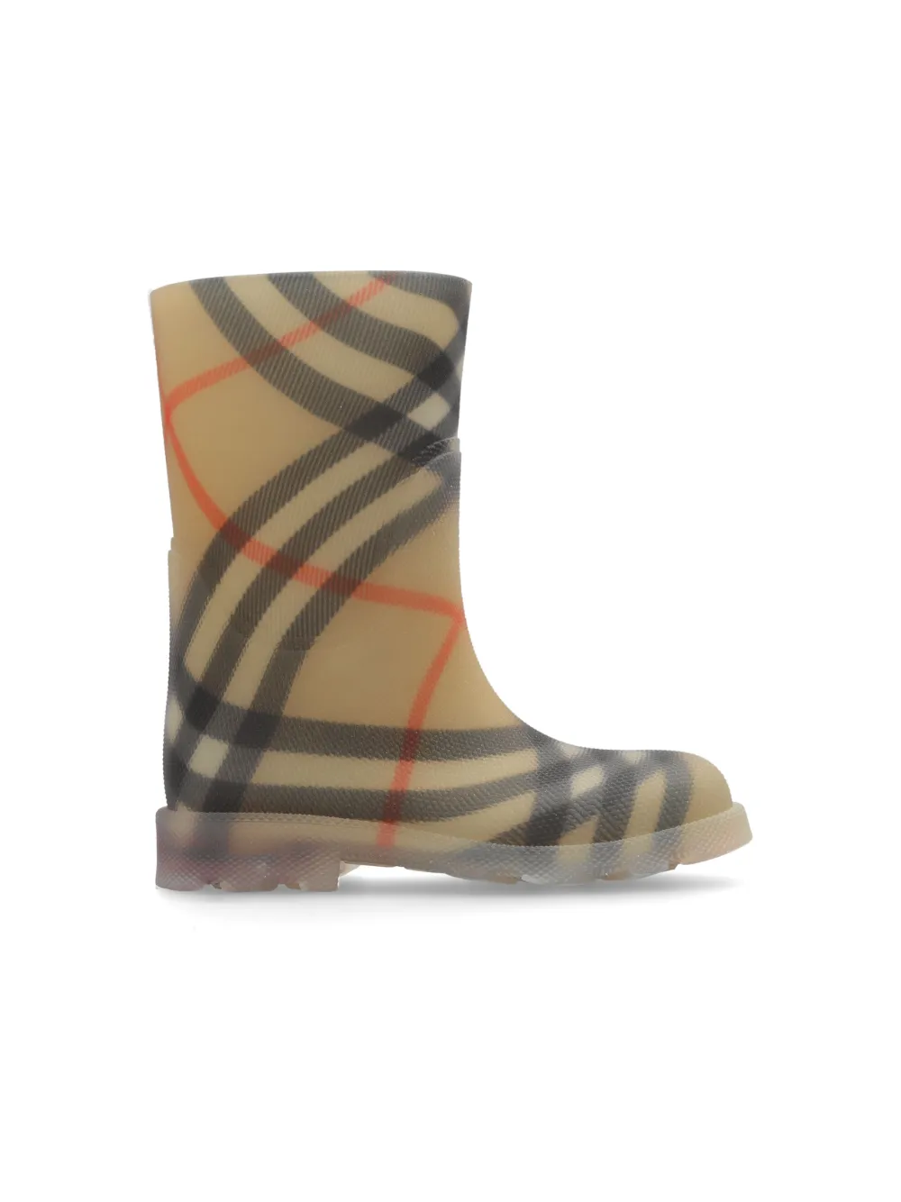 Burberry Little Kids Beige Check Rubber Marsh Boots In Neutrals