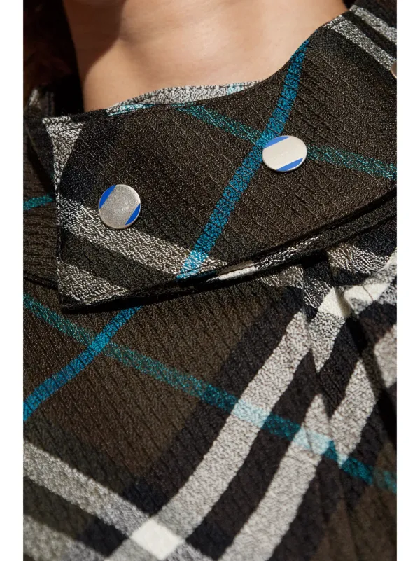 Burberry Check Pattern Halterneck Dress | Green | FARFETCH
