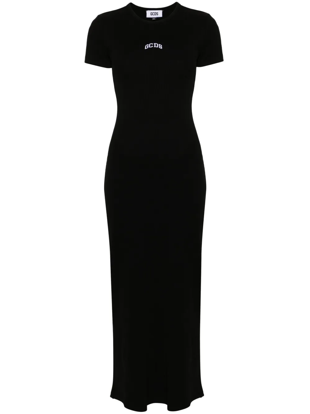 GCDS Maxi-jurk met geborduurd logo Zwart