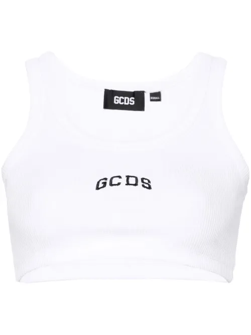 GCDS haut crop à logo - Blanc - GCDS - Modalova