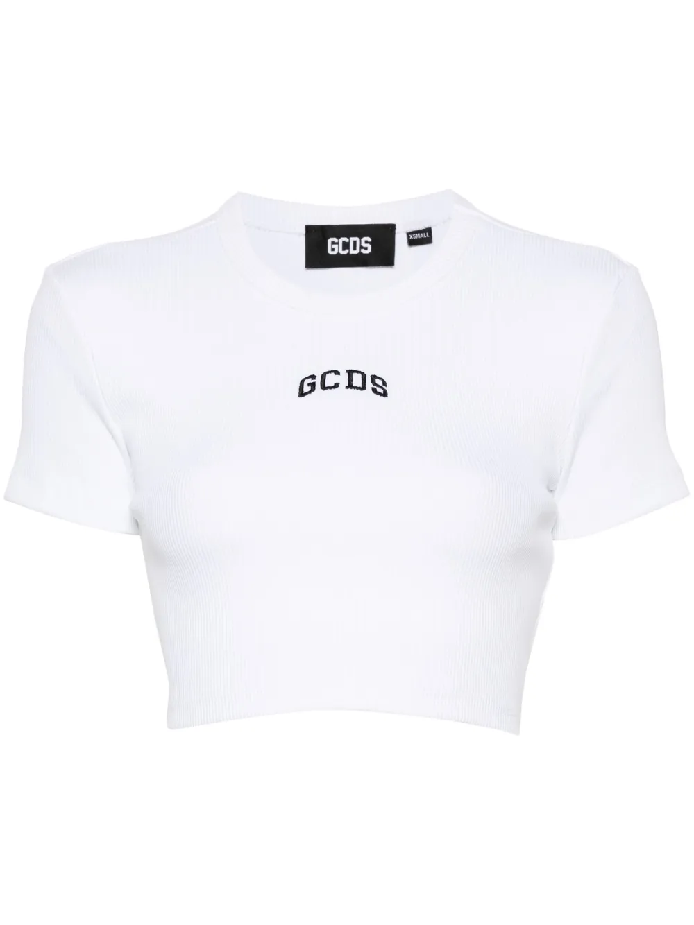 GCDS Lounge Logo クロップドトップ - ホワイト GCDS Lounge Logo クロップドトップ - ホワイト