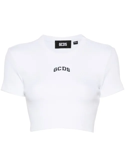 GCDS haut crop Lounge Logo - Blanc - GCDS - Modalova