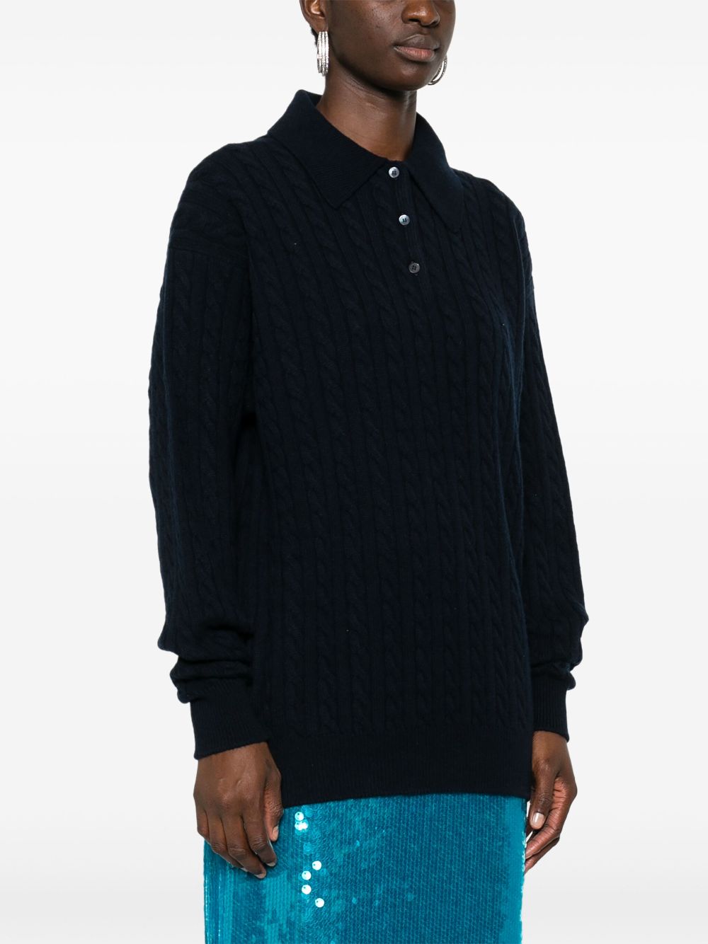 Miu Miu logo-patch polo jumper Women