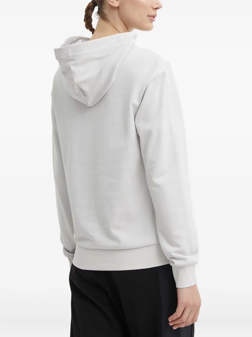 Ea7 Logo-embellished Hoodie In Gray