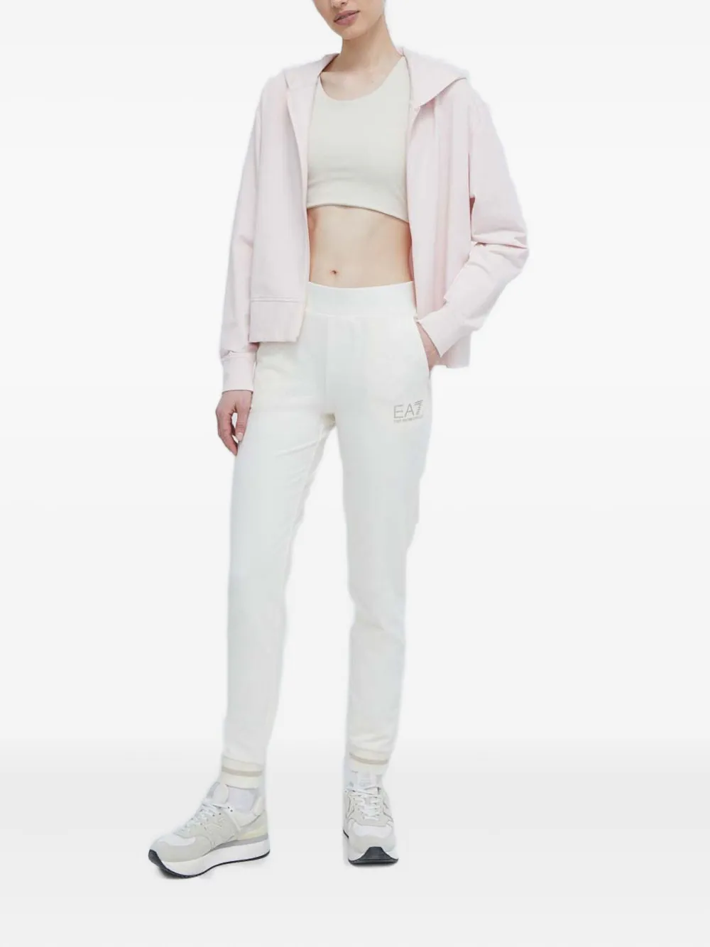 Ea7 Emporio Armani jersey zip-up hoodie - Roze