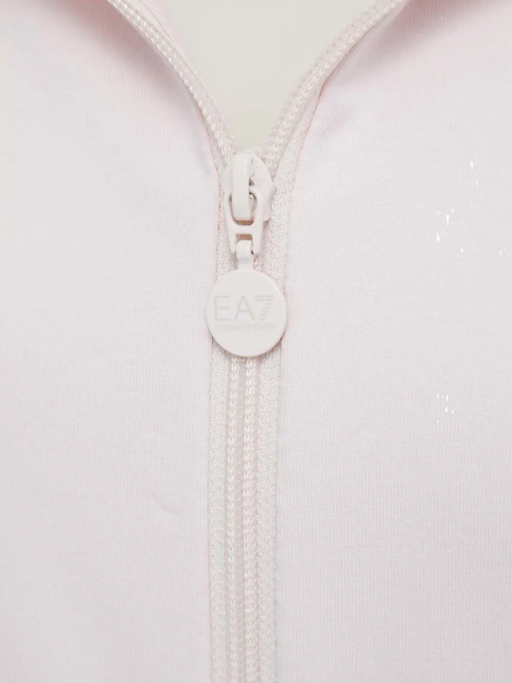 Ea7 Jersey Zip-up Hoodie In Pink