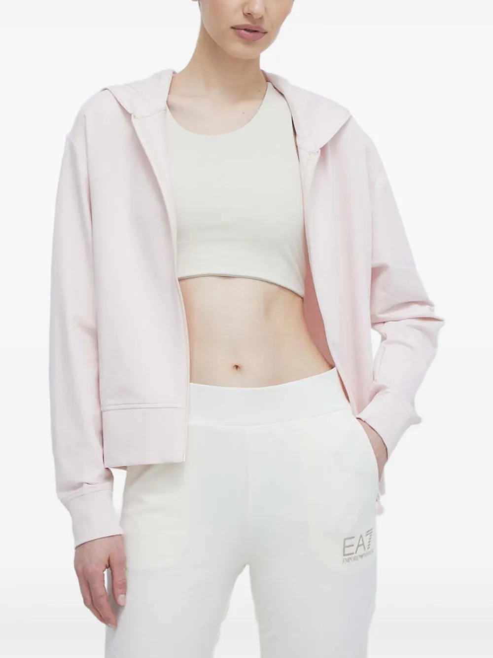 Ea7 Emporio Armani jersey zip-up hoodie - Rosa