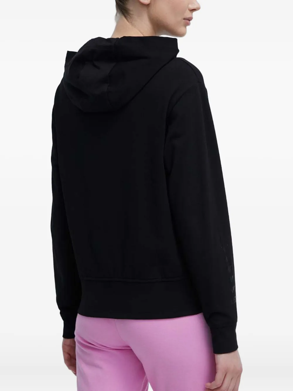 Ea7 Logo-print Zip-up Hoodie In Black