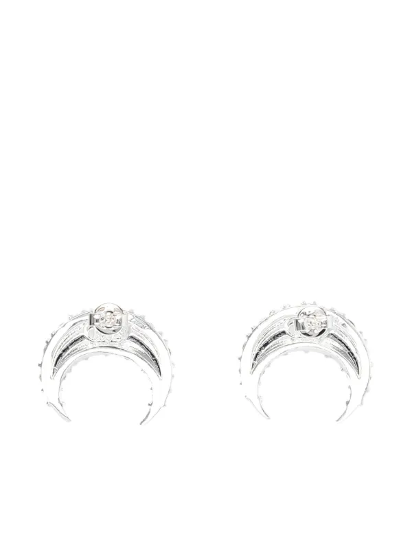 Marine Serre Small rhinestone-embellished Moon Earring