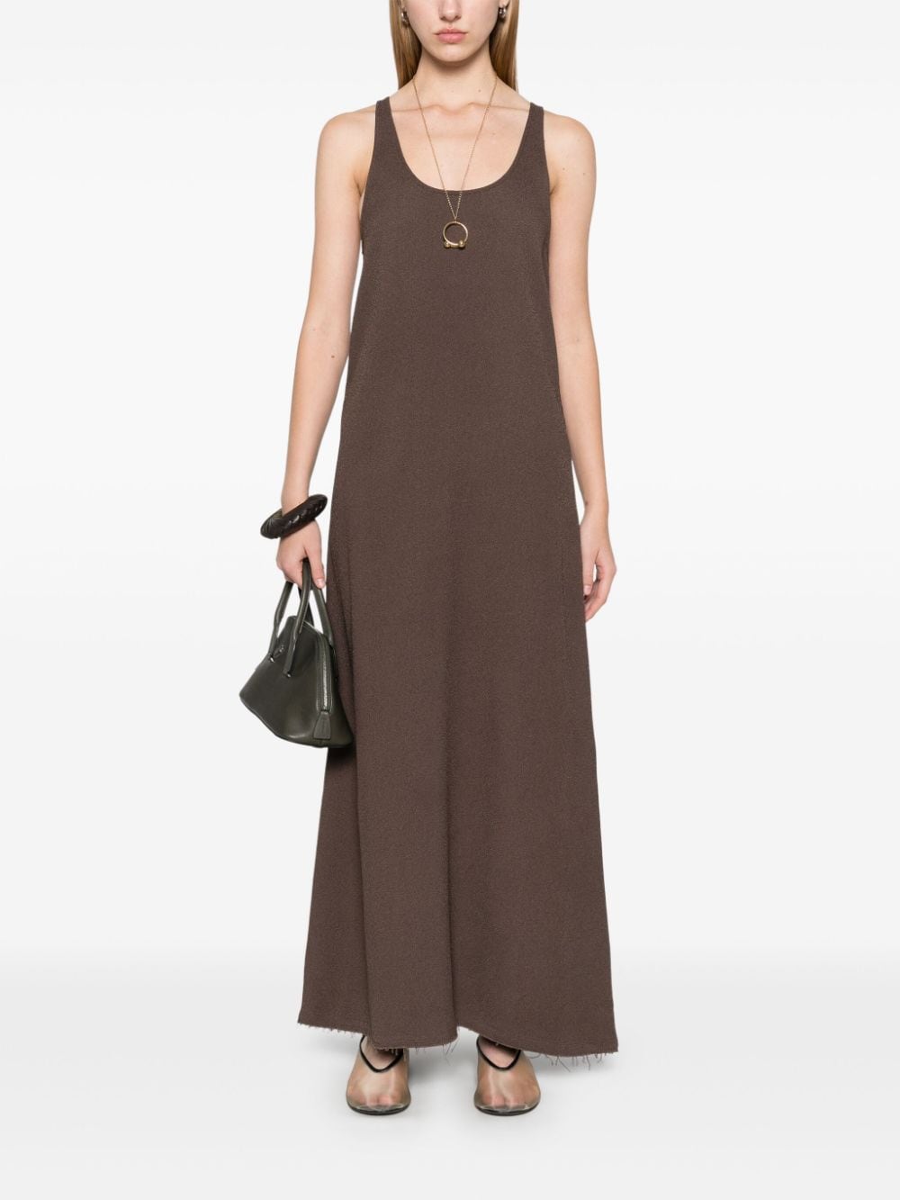 TOTEME Maxi-jurk met diepe hals - Bruin