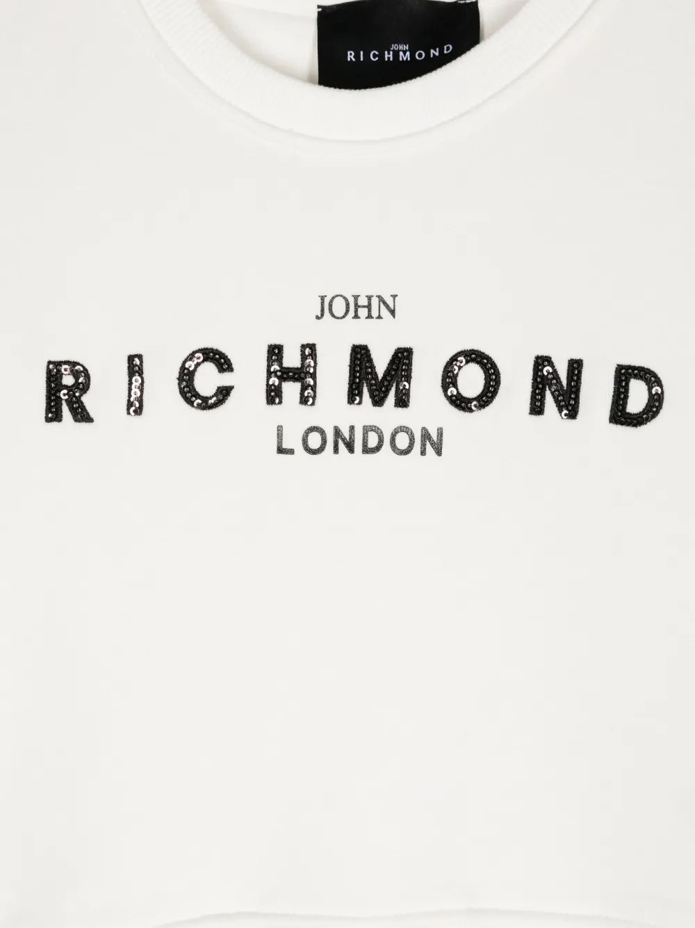 John Richmond Junior Sweater verfraaid met pailletten Wit