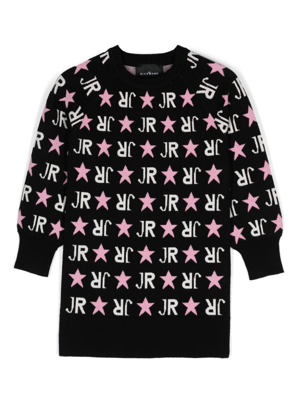 John Richmond Junior intarsia-logo dress - Black