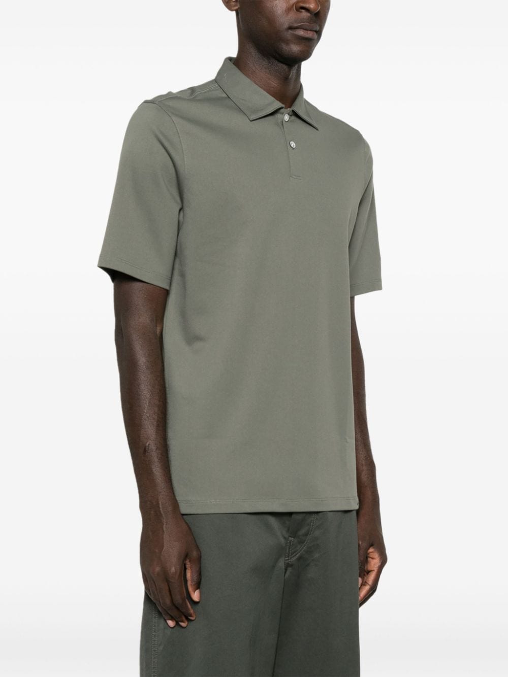 Shop Boggi Milano Piqué High-performance Polo Shirt In Grün