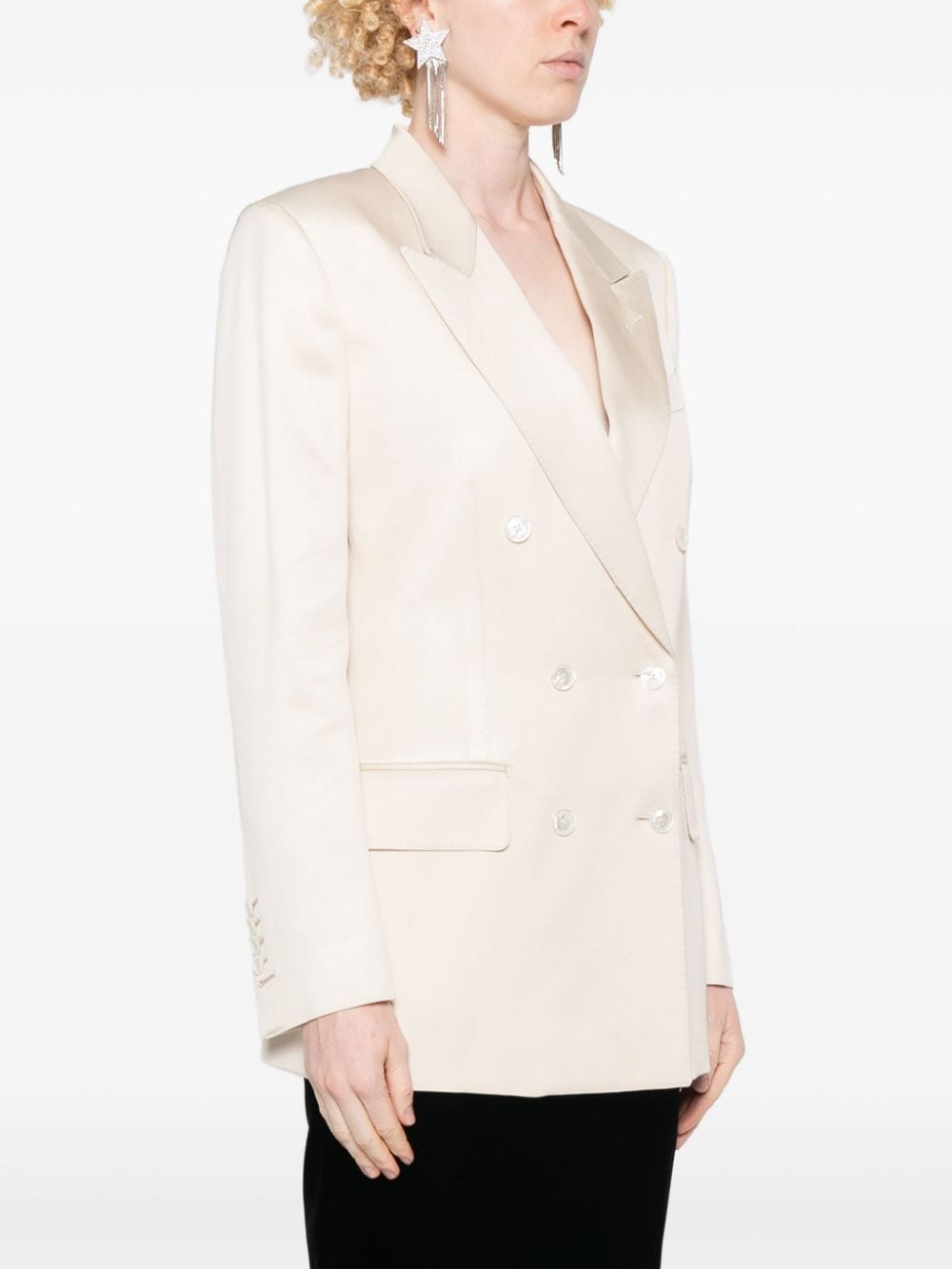 Shop Tom Ford Double-breasted Blazer In Nude