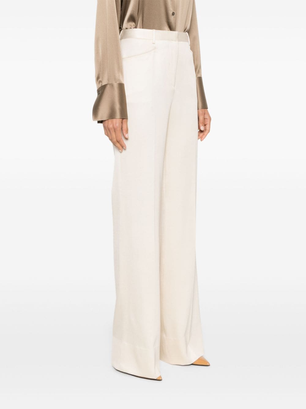 Shop Tom Ford Twill Tailored Trousers In Nude