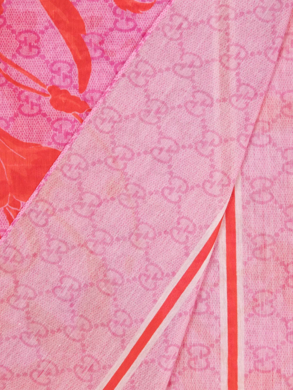 Gucci GG sjaal met bloemenprint Roze