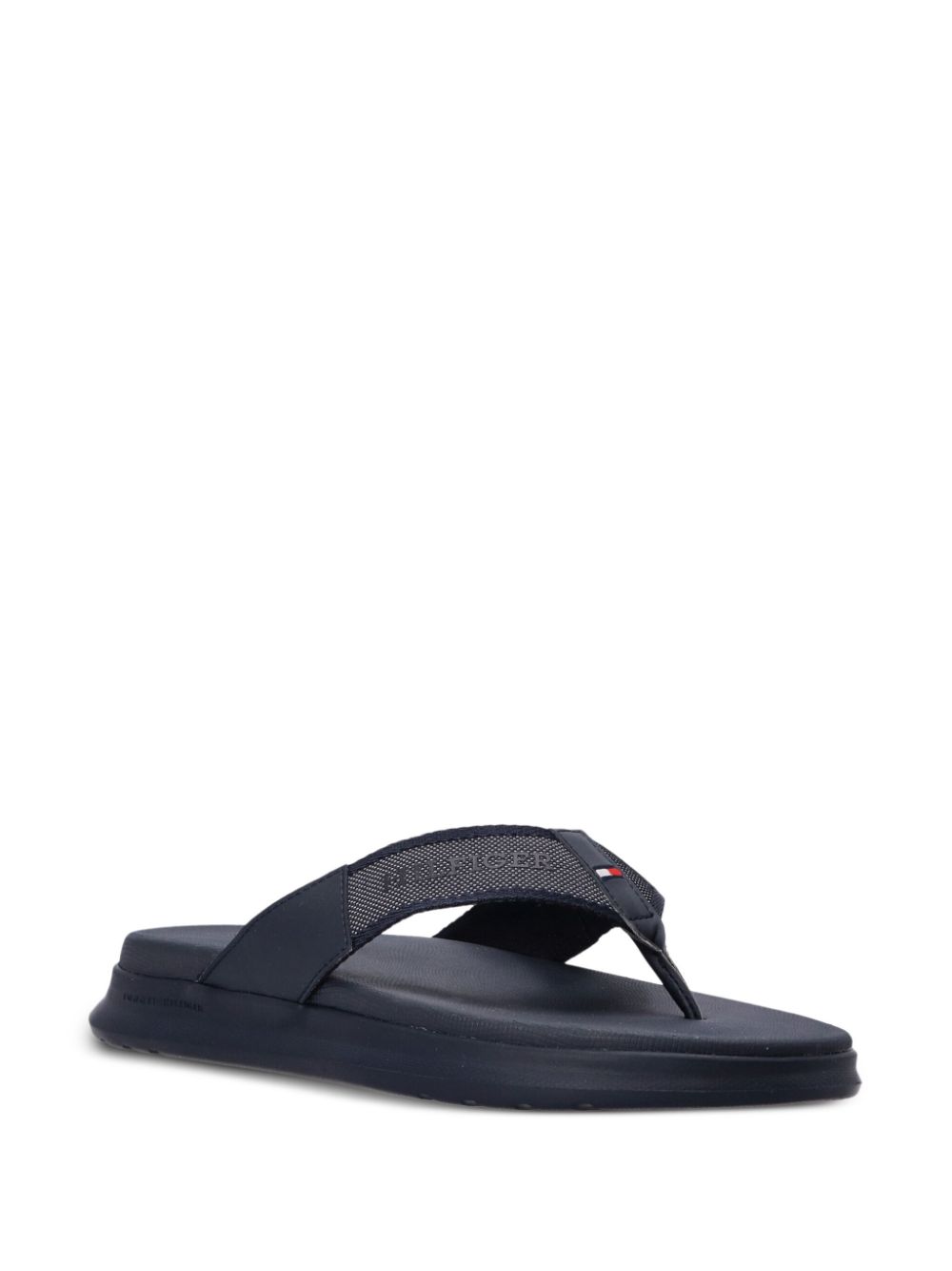 Tommy Hilfiger logo-strap flip flops - Blauw