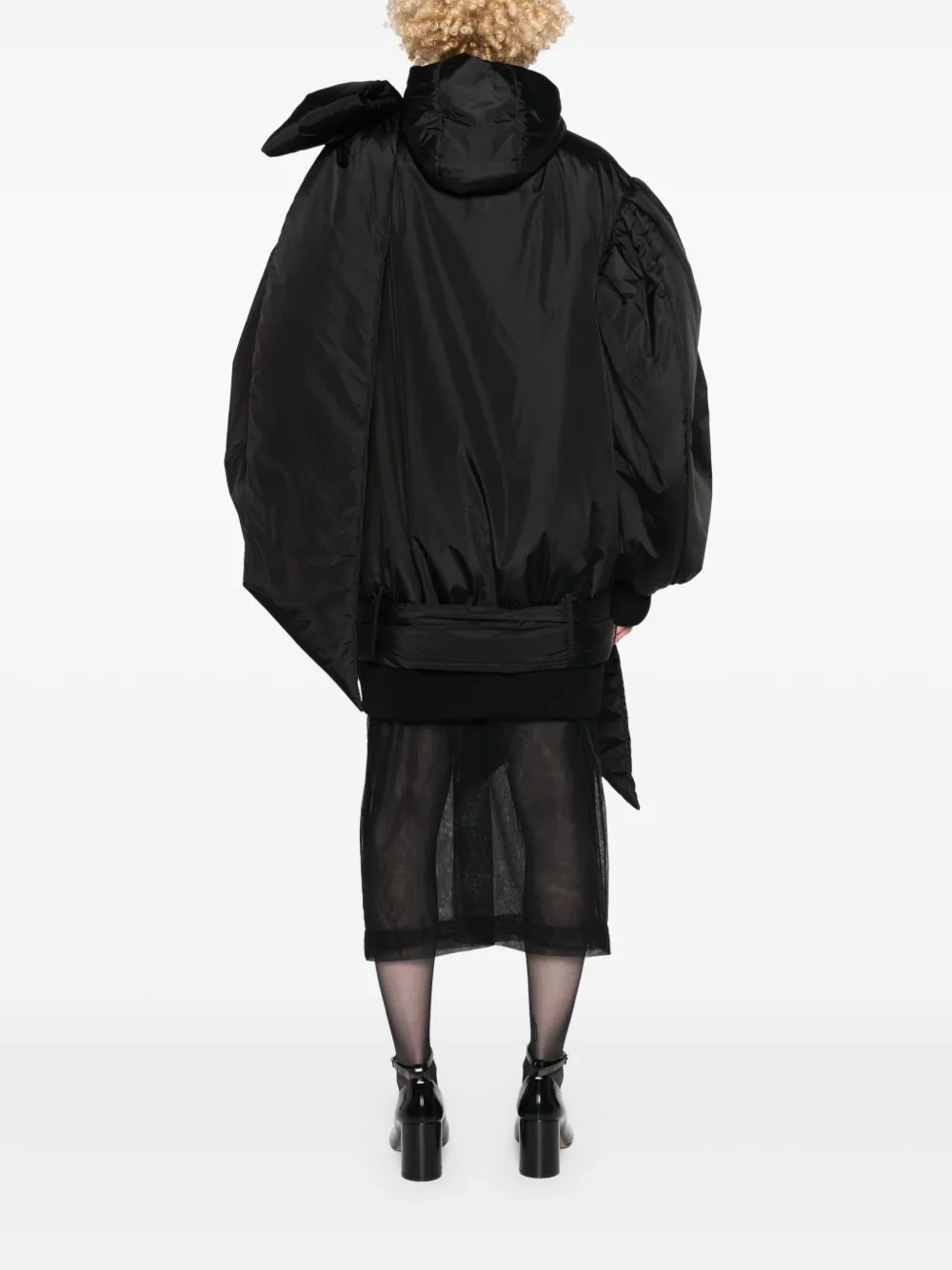 Simone Rocha bow-detail Padded Coat | Black | FARFETCH