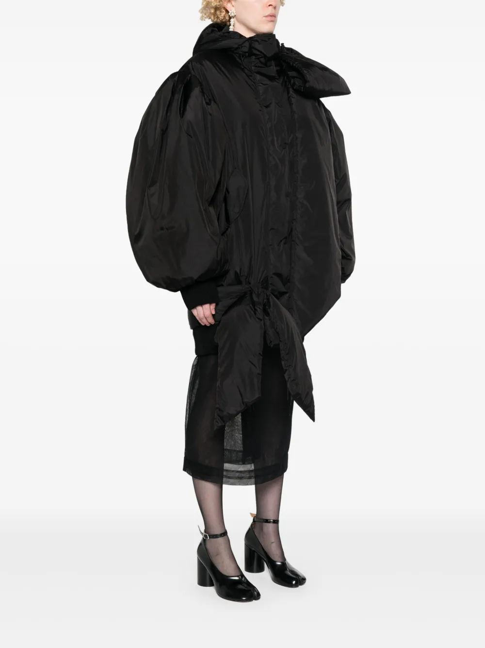 Simone Rocha bow-detail Padded Coat | Black | FARFETCH