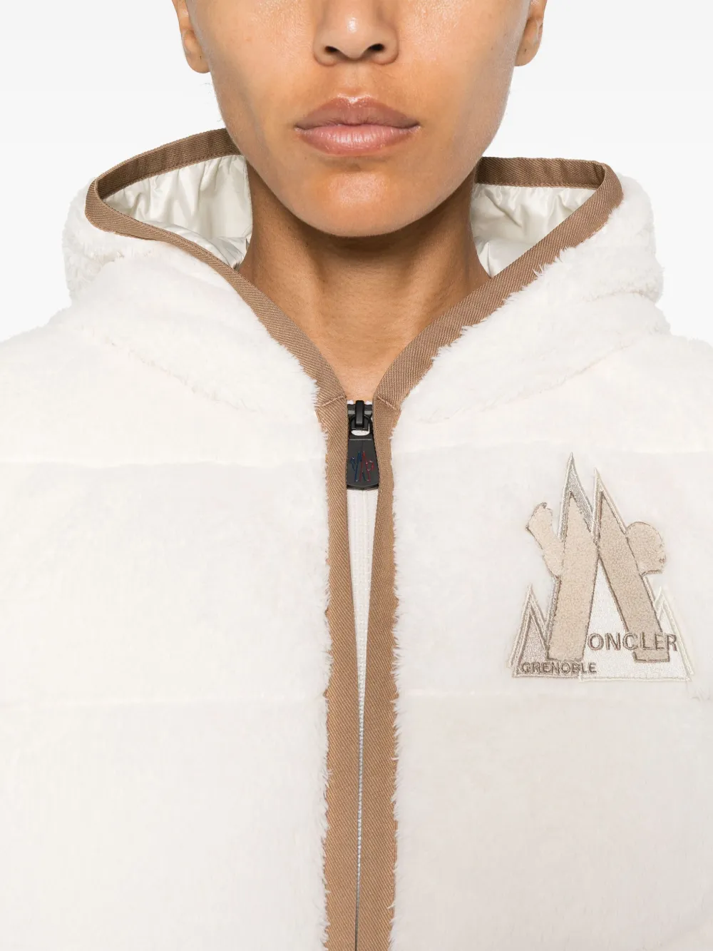 Moncler Grenoble Gewatteerde hoodie Wit