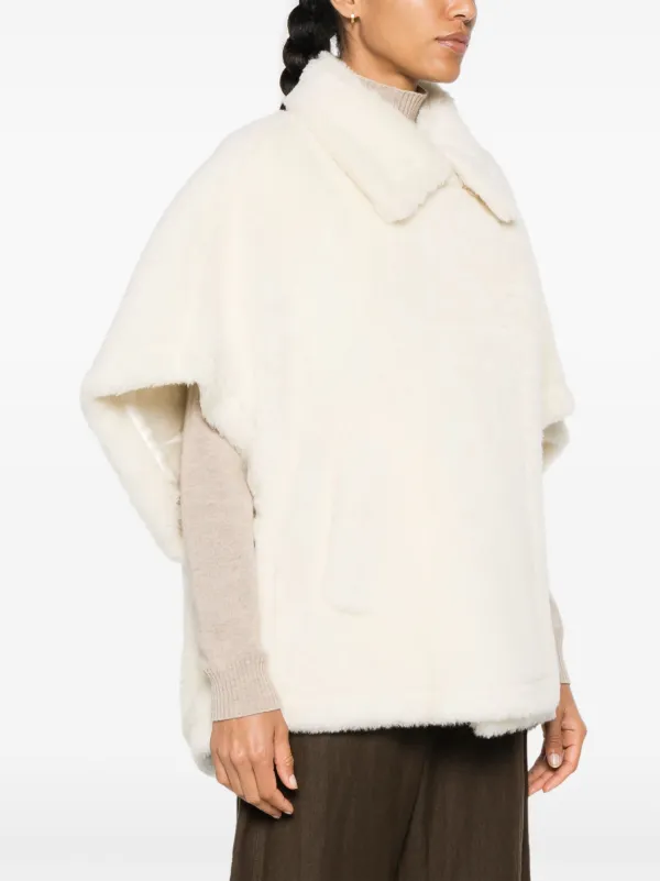 24PF new/Max Mara Newbavoウールブレンドケープ Cape White Max Mara Tebe ケープ | ホワイト | FARFETCH JP