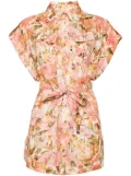 ZIMMERMANN floral-print linen playsuit - Pink