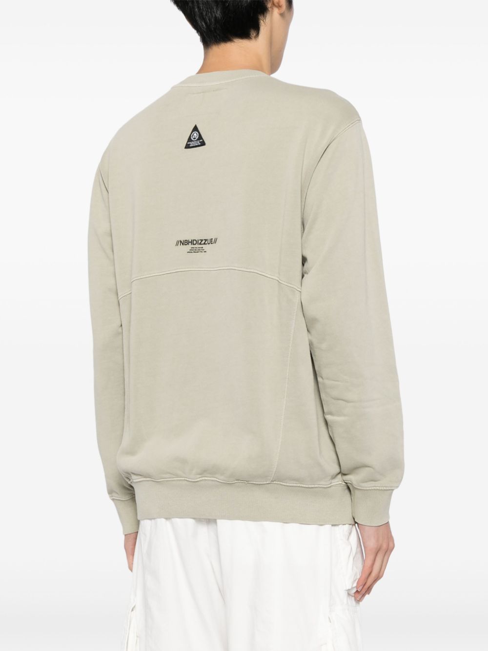 Shop Izzue Logo-embroidered Cotton Sweatshirt In Neutrals