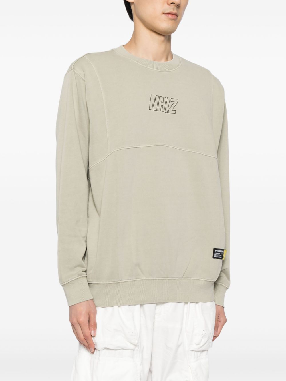 Shop Izzue Logo-embroidered Cotton Sweatshirt In Neutrals