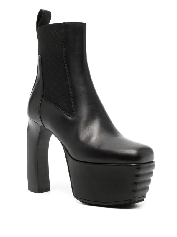 ミドルブーツ RICK OWENS Women Boots RP01D2845LS0 90 BLACK Rick Owens 125mm Leather Platform Boots | Black | FARFETCH
