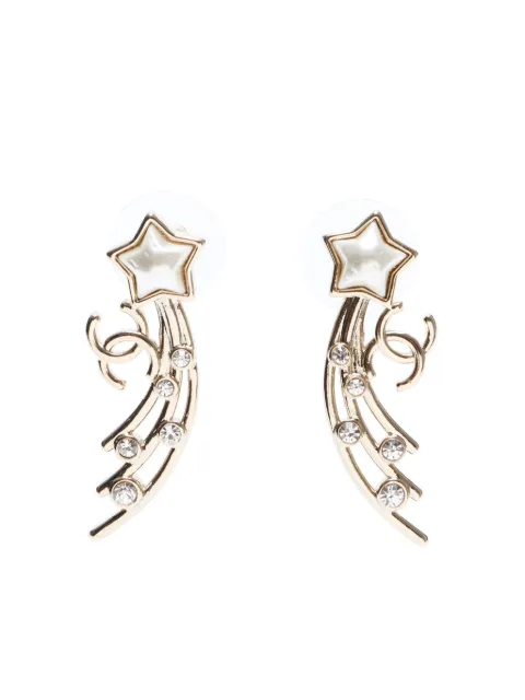 CHANEL Pre-Owned aretes Star CC con strass 2024