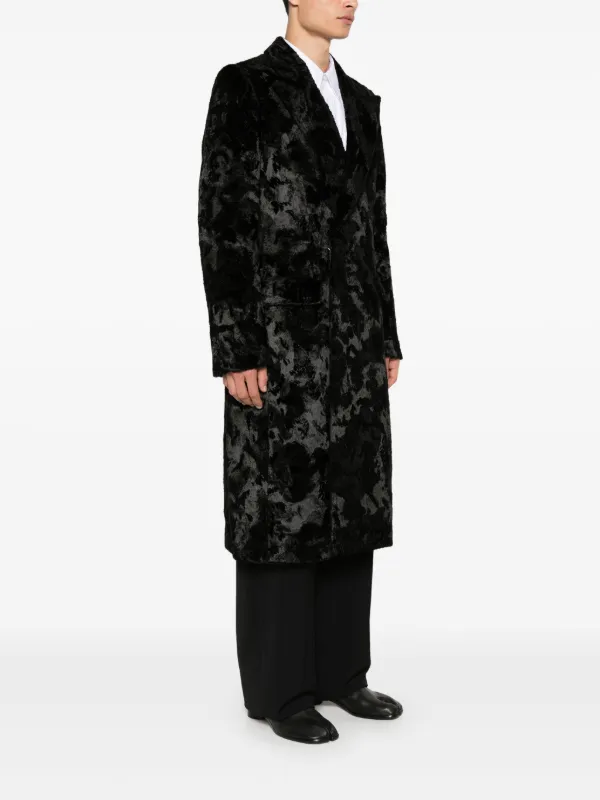 MM6 Maison Margielaパテント切替ウールコート黒38 楽天市場