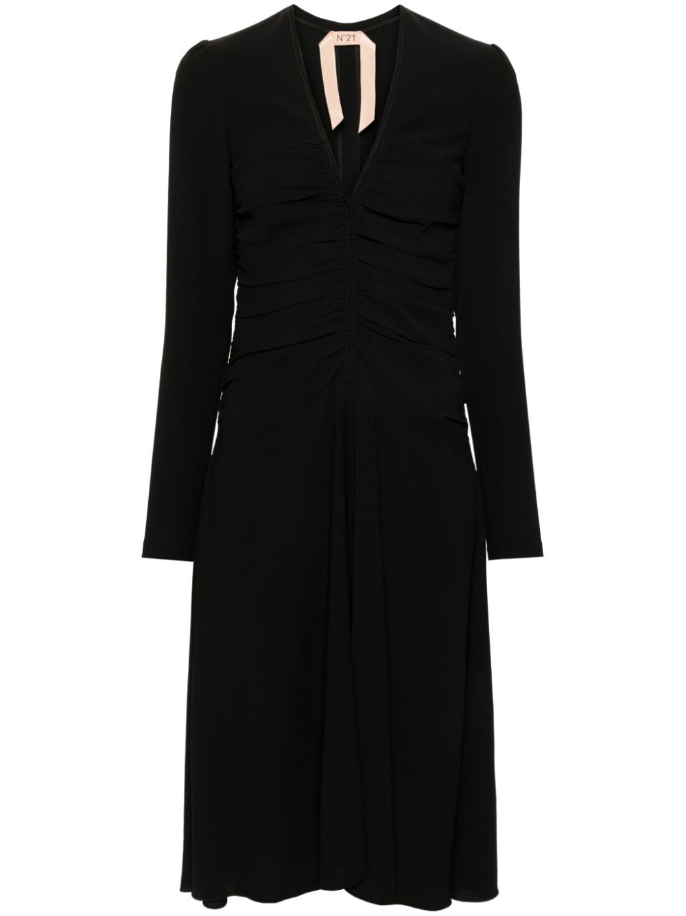 Nº21 Draped Midi Dress | Black | FARFETCH