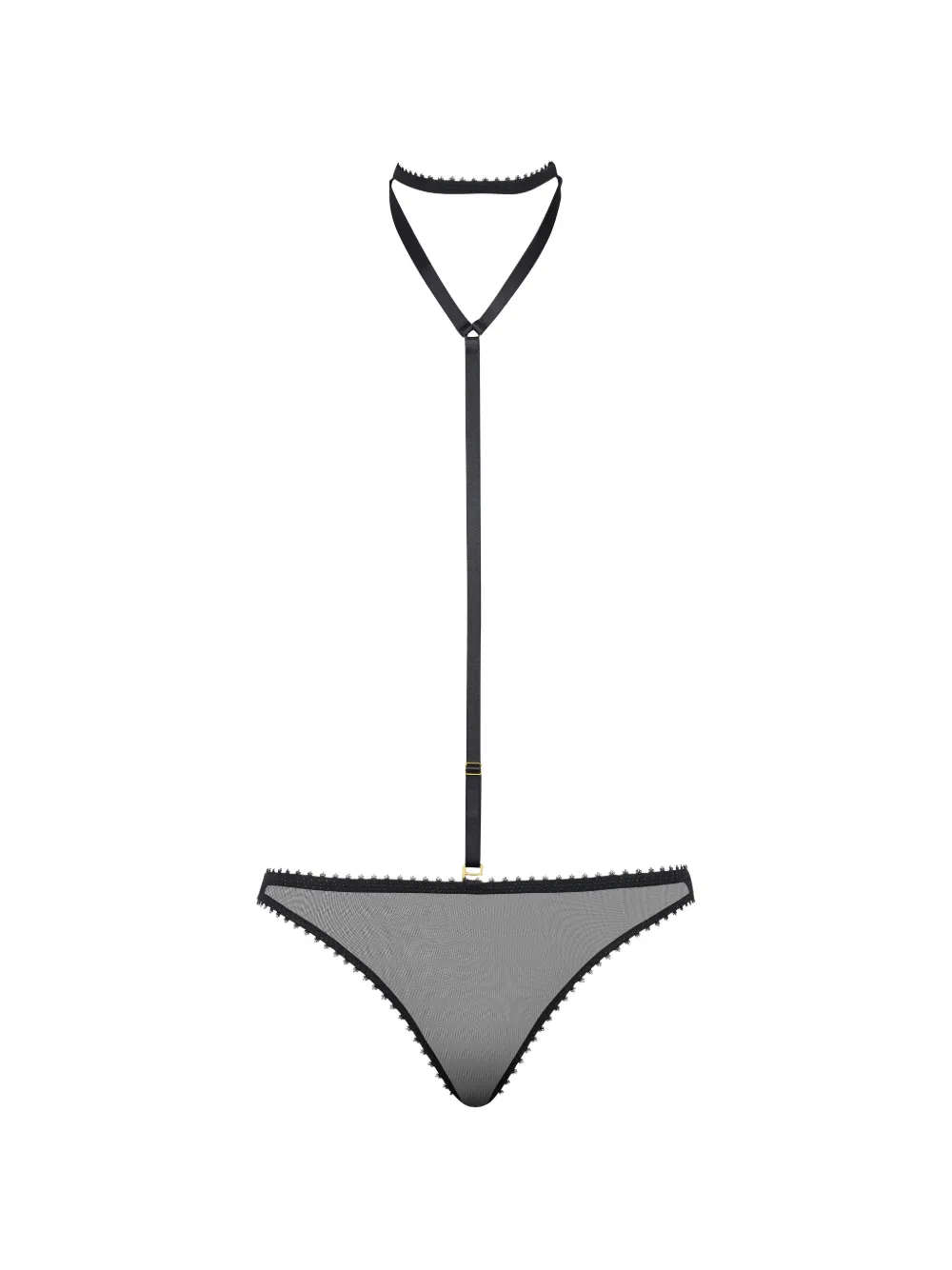 Maison Close Accroche Coeur Tanga und Harness - Schwarz