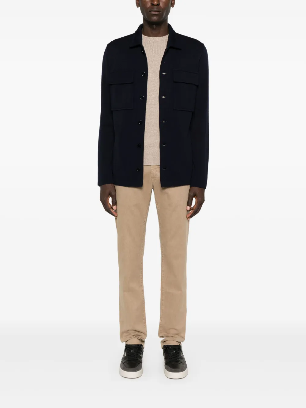 Lardini Vest van scheerwol - Blauw