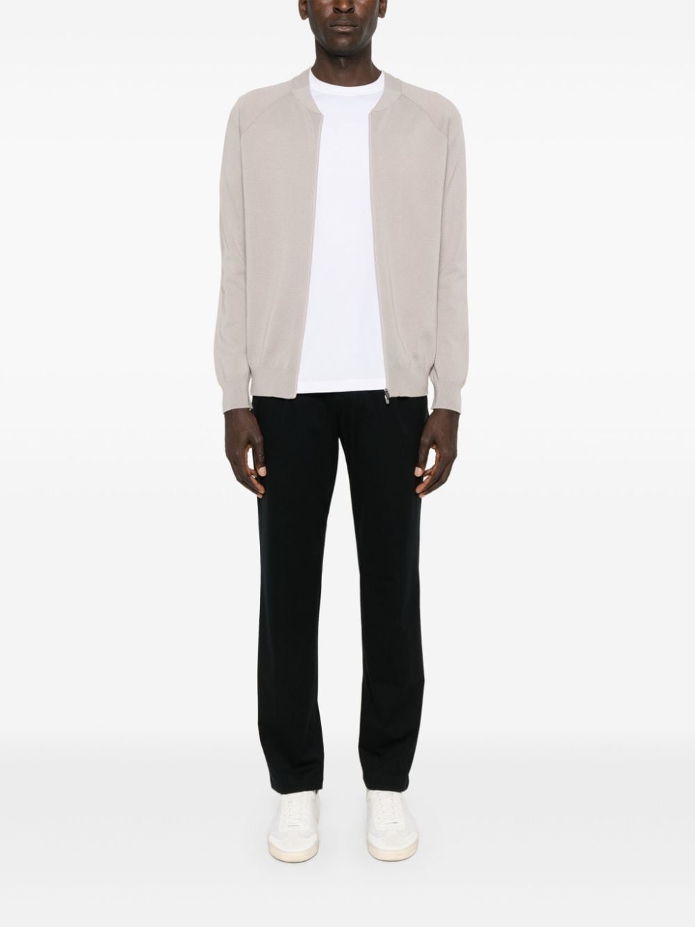 Shop Boggi Milano Wool Bomber Jacket In Neutrals