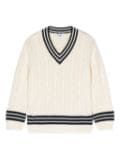 Il Gufo cable-knit organic-cotton sweater - White