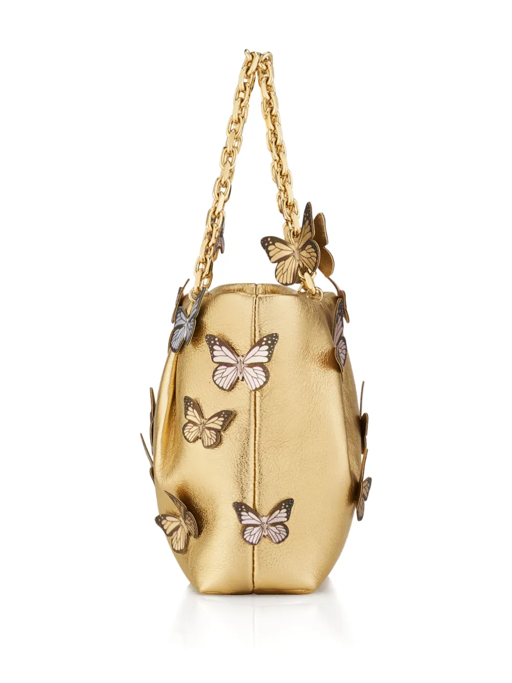 Aquazzura Papillon butterfly-embellished chain tote bag - Geel