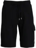C.P. Company Lens-detail fleece track shorts - Black