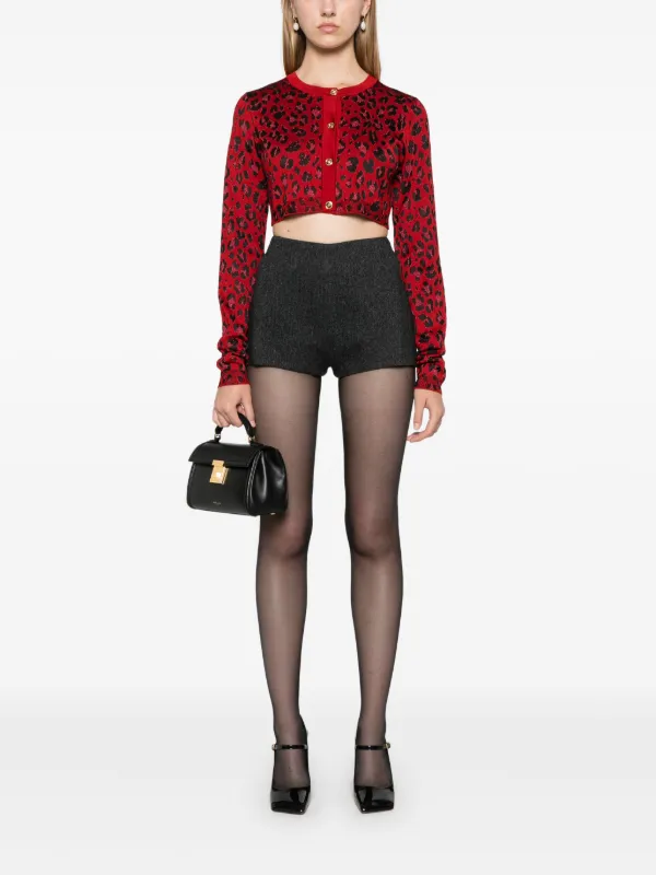 Versace レオパード カーディガン | レッド | FARFETCH JP