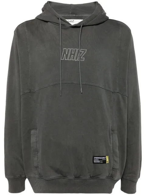 izzue logo-embroidered cotton hoodie