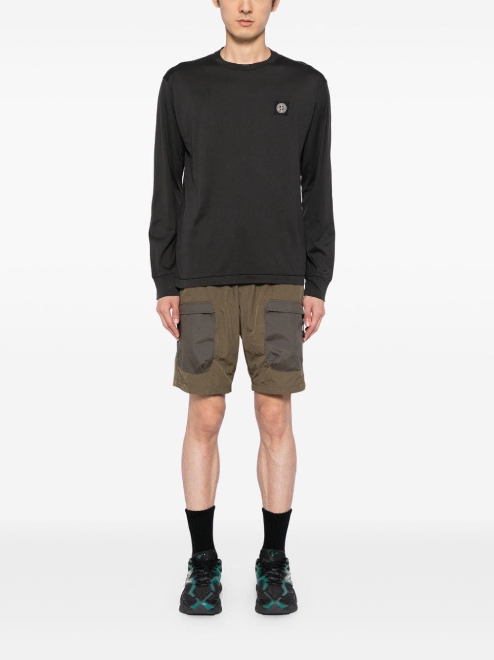 Stone Island Katoenen sweater met Compass-logopatch - Grijs