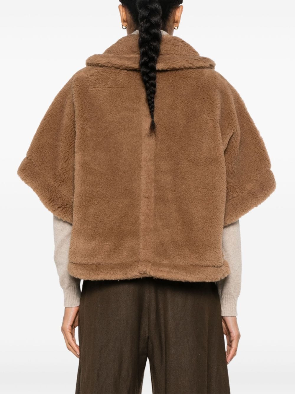 Shop Max Mara Newterzo Cape In Brown