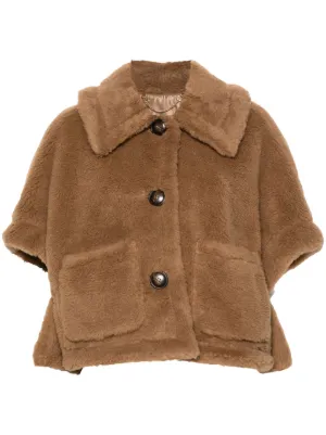 ポンチョ・ケープ MAX MARA CAPPUCCINO WOOL HILDESTD CAPE Max Mara Studio Cappuccino Wool Hildestd Cape In Brown