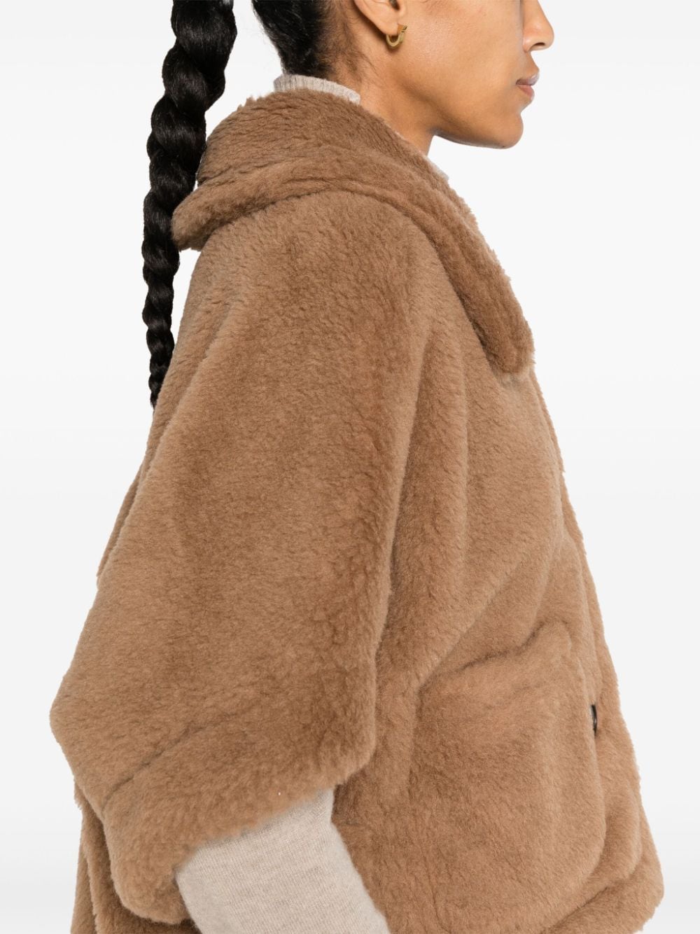 Shop Max Mara Newterzo Cape In Brown