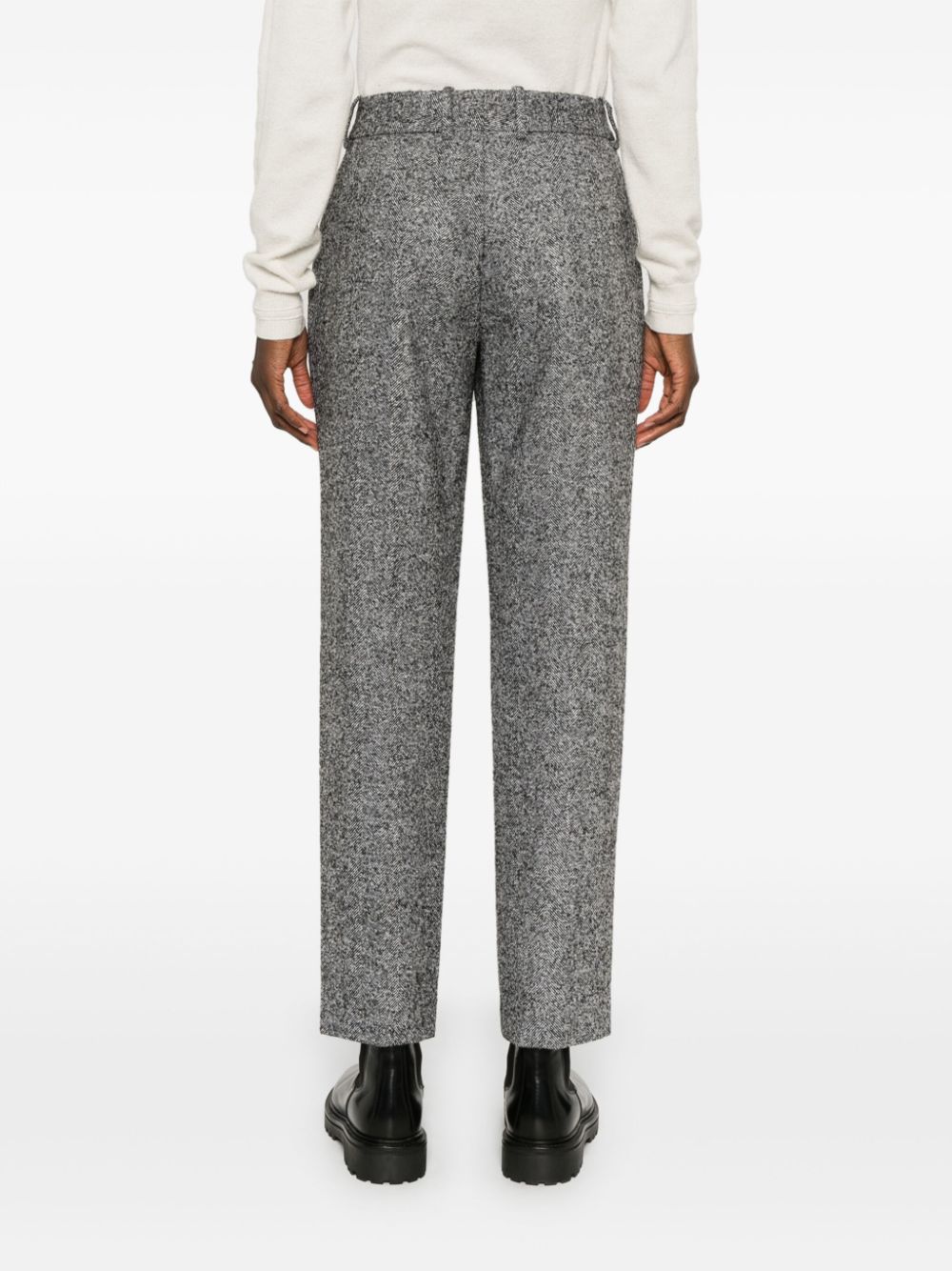 Shop Ermanno Scervino Herringbone Trousers In 黑色