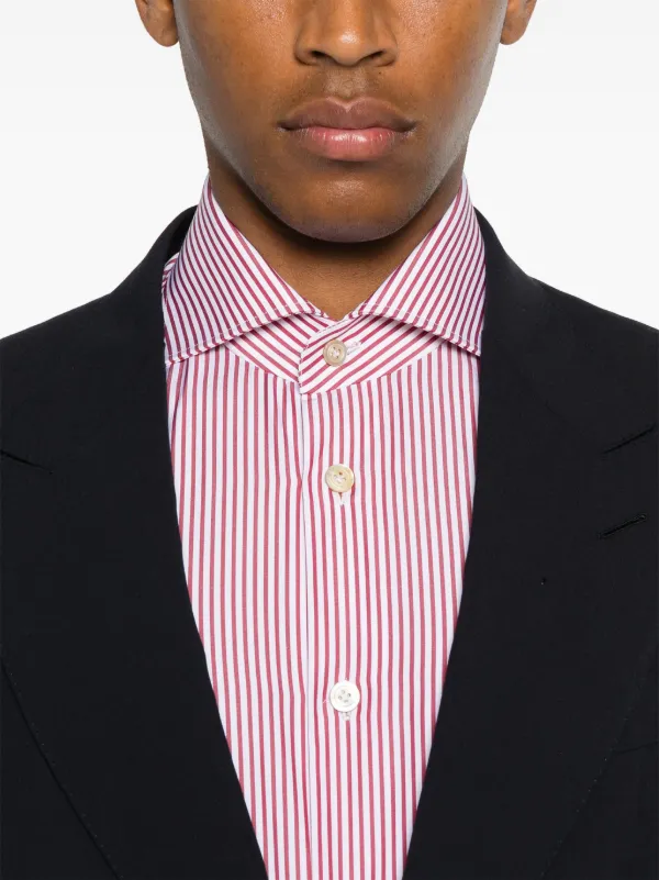 Kiton ストライプ シャツ | レッド | FARFETCH JP